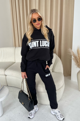 Saint Lucia Black Hoodie And Joggers Premium Loungewear Loungewear