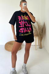 Self Love Club Black T-Shirt And Short Co-Ord