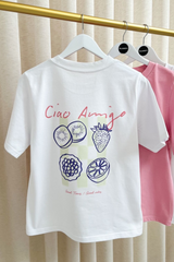 Ciao amigo white heavyweight printed t-shirt