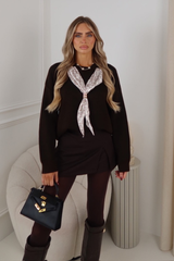 LYLE CHOCOLATE SCARF JUMPER