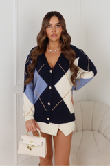 SUSIE BLUE FULL SLEEVE BUTTON CARDIGAN