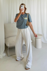 Leisure club blue printed T-shirt