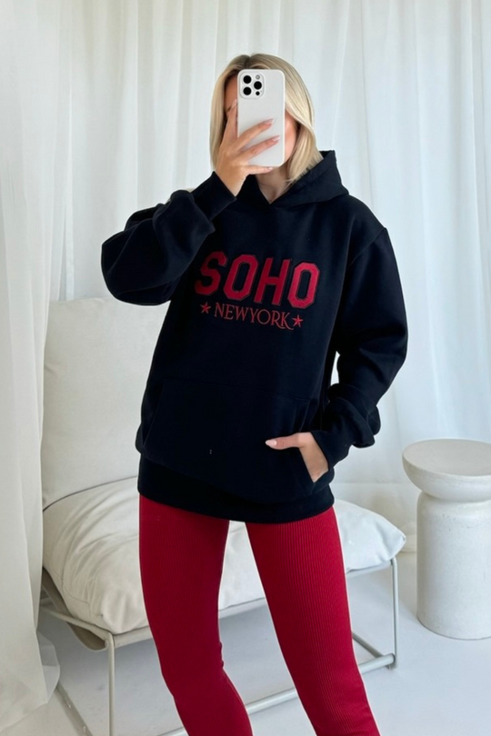 Soho navy premium heavyweight hoodie