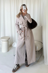 Makayla beige trench coat