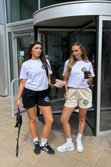 G monogram ecru embroidered premium t-shirt and shorts