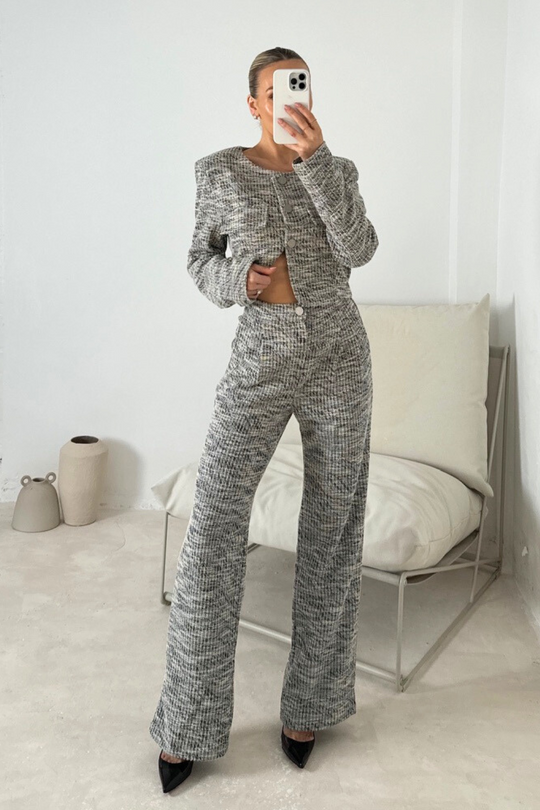 Sadie black and white pants suit co-ord