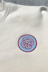 G mono circle blue embroidered ecru sweater shorts loungewear