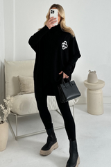G monogram black knitted polo neck loungewear set