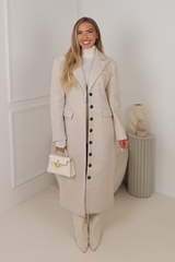 Betty cream long trench coat
