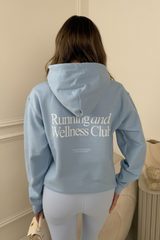 RUNNING & WELLNESS PRINTED BABY BLUE HOODIE
