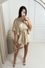 Harlee Champagne Tie Waist Playsuit