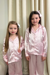 Mini Casey Baby Pink Satin Pyjamas
