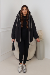 HALLEY BLACK HOODED JACKET