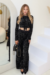Maddie black sequin trousers