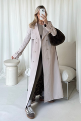 Makayla beige trench coat