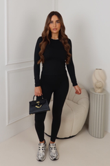 NADINE BLACK LONG SLEEVE LEGGINGS SET