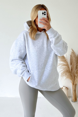 Melange grey oversized hoodie premium essentials