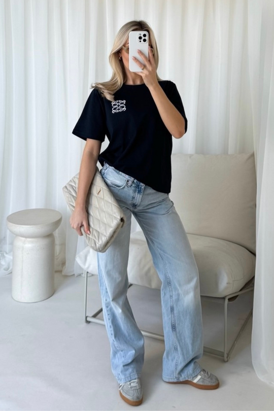 GeGe navy embroidered t-shirt