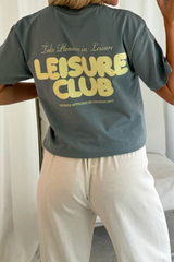 Leisure club blue printed T-shirt
