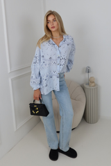 KATE BLUE PAISLEY PRINTED CHEESECLOTH SHIRT