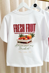 Fresh fruit white heavyweight printed t-shirt