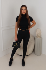 LORI BLACK SUPER SOFT BONED LEGGINGS