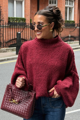 Adelaide burgundy oversized knitted jumper