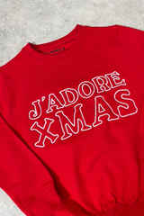 J'adore Xmas red embroidered sweater