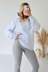 Melange grey oversized hoodie premium essentials