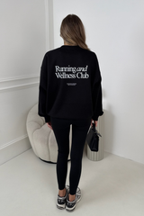 RUNNING & WELLNESS PRINTED BLACK SWEATER