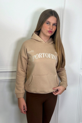 Mini Portofino stone embroidered hoodie loungewear