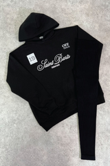 Saint Barts black embroidered  hoodie and legging set