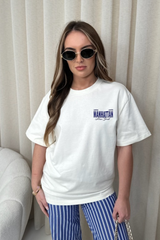 Manhattan cream printed heavyweight oversized t-shirt