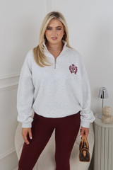 ST MORITZ ESSENTIAL MARL EMBROIDERED 3/4 ZIP