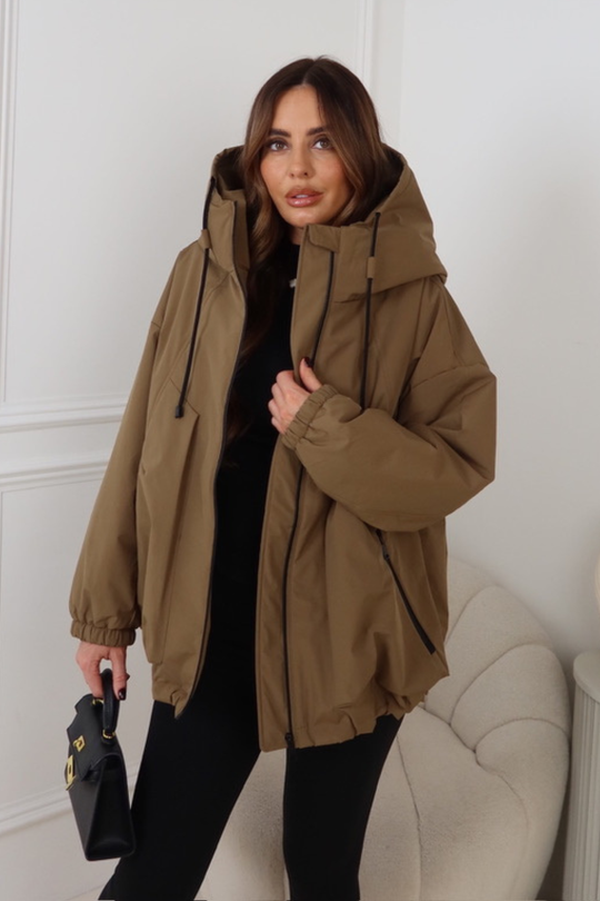 HALLEY CAMEL HOODED JACKET