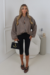 NANCY CHECK PLAID BOMBER JACKET