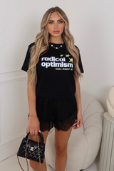 Radical optimism black printed t-shirt