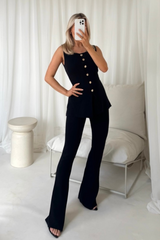 Courtney black knit waistcoat & trouser co-ord - Chloe Lauren Collection