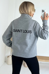 Saint Louis melange grey 3/4 zip sweater