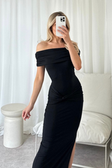 Sasha black off the shoulder maxi dress
