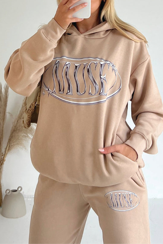 Muse stone printed hoodie joggers premium loungewear set