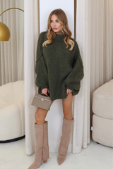 Adelaide khaki oversized knit  jumper