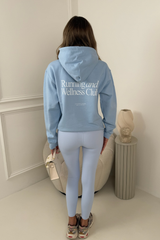 RUNNING & WELLNESS PRINTED BABY BLUE HOODIE