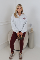 ST MORITZ ESSENTIAL MARL EMBROIDERED 3/4 ZIP