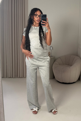 DAPHNE MARL GREY TOP AND TROUSER CO ORD TWO PIECE SET