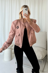 G Monogram nude embroidered cargo bomber jacket