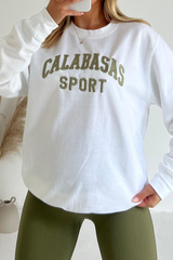 Calabasas White Embroidered Sweater And Legging Set Loungewear