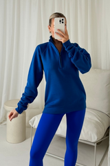 Molly blue & sapphire 3/4 zip sweater and ultimate legging set