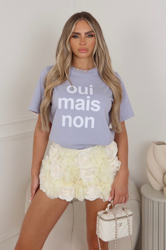 Oui mais non faded blue printed heavyweight oversized t-shirt