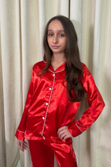 Mini Casey red Satin Pyjamas